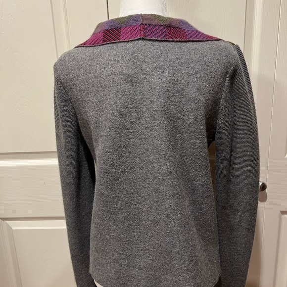 Sol baby alpaca with Aztec pattern grey cardigan - Picture 3 of 5